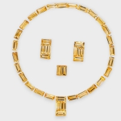 Citrine 12x6mm Step Cut Baguette Shape Gemstones Layout - 100.25 Cts.