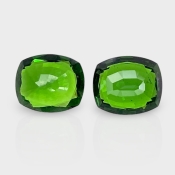Tsavorite Garnet 9.05x7.66mm Faceted Cushion AAA Matched Gemstones Pair - 170300