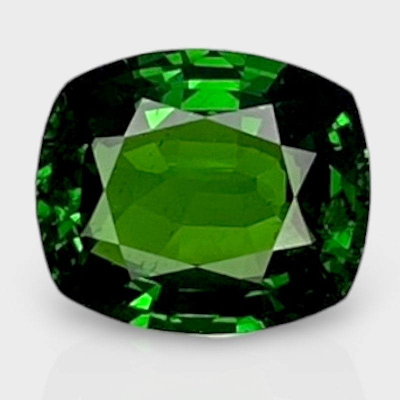 2.45 Cts. Tsavorite Garnet 9.05x7.66mm Faceted Cushion Shape AAA Grade Loose Gemstone - Total 1 Pc.