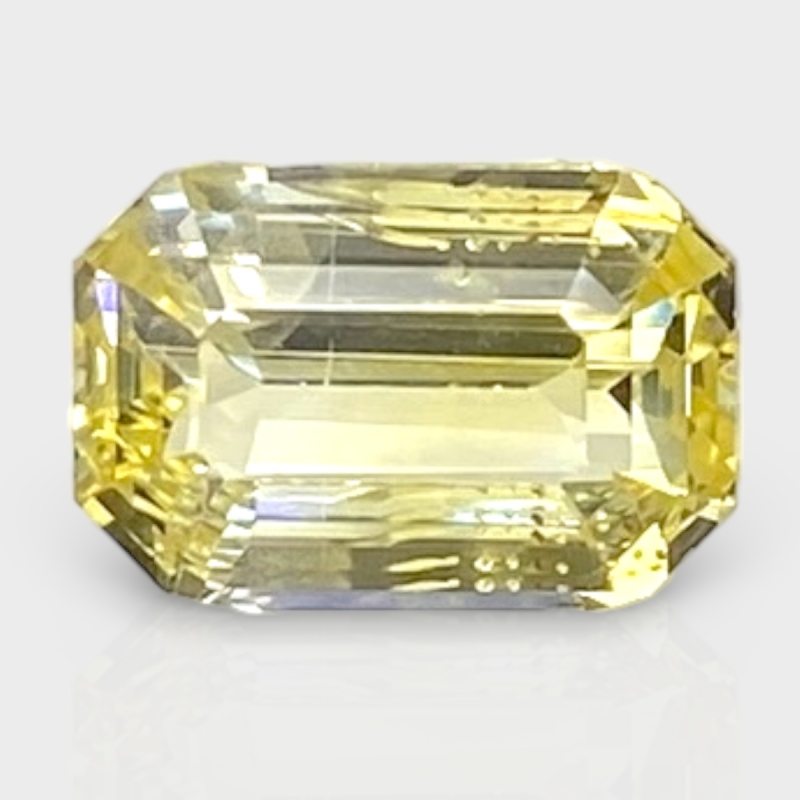 4.2 Cts. Yellow Sapphire 7x10.3mm Step Cut Octagon Shape AA Grade Loose Gemstone - Total 1 Pc.