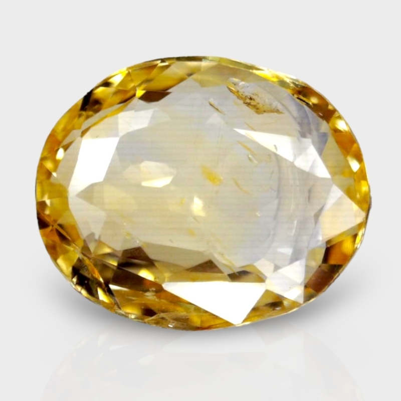 3.06 Cts. Yellow Sapphire 9.78x8mm Faceted Oval Shape AA+ Grade Loose Gemstone - Total 1 Pc.