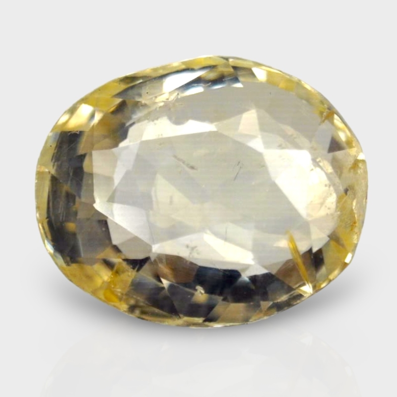 4.05 Cts. Yellow Sapphire 9.84x8.03mm Faceted Oval Shape AA+ Grade Loose Gemstone - Total 1 Pc.
