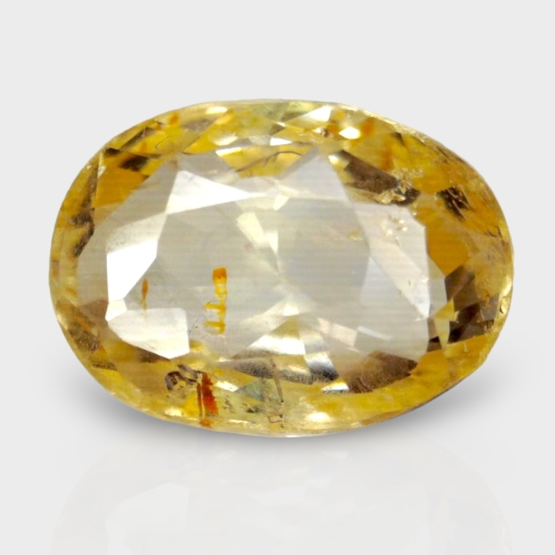 4.09 Cts. Yellow Sapphire 10.27x7.29mm Faceted Oval Shape AA+ Grade Loose Gemstone - Total 1 Pc.