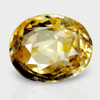 3.55 Cts. Yellow Sapphire 9.52x7.74mm Faceted Oval Shape A+ Grade Loose Gemstone - Total  1 Pc.