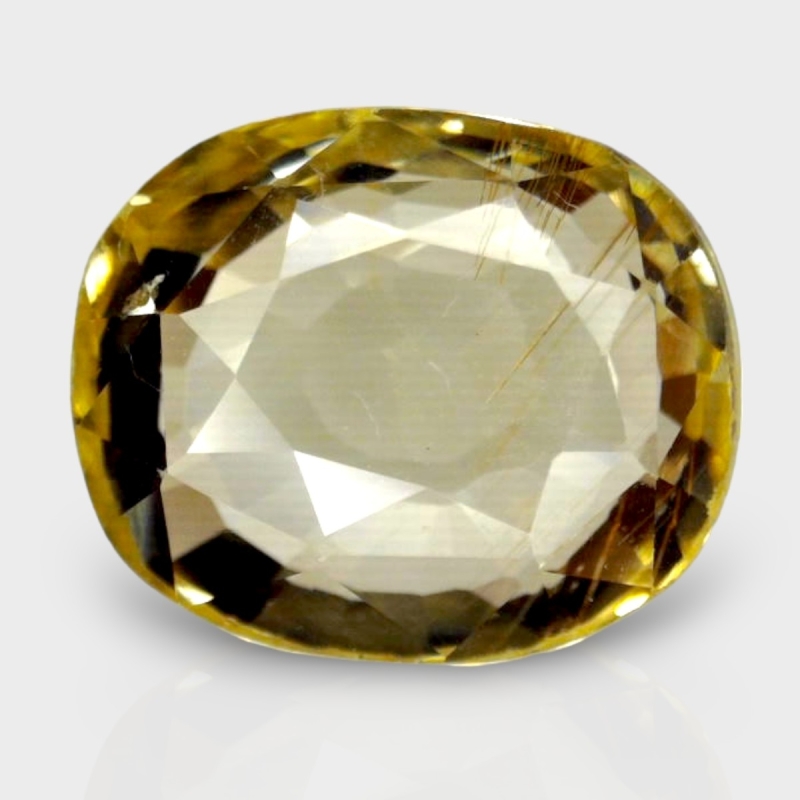 3.51 Cts. Yellow Sapphire 9.12x7.63mm Faceted Oval Shape AA+ Grade Loose Gemstone - Total 1 Pc.