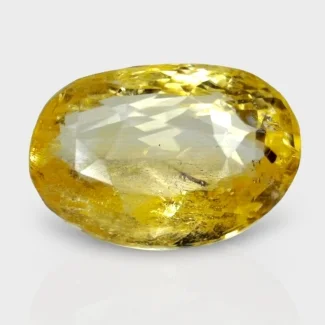 4.18 Cts. Yellow Sapphire 10.97x7.49mm Faceted Oval Shape A+ Grade Loose Gemstone - Total  1 Pc.