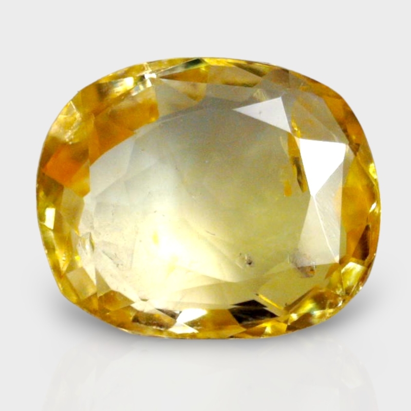 3.24 Cts. Yellow Sapphire 9.99x8.24mm Faceted Oval Shape AA+ Grade Loose Gemstone - Total 1 Pc.