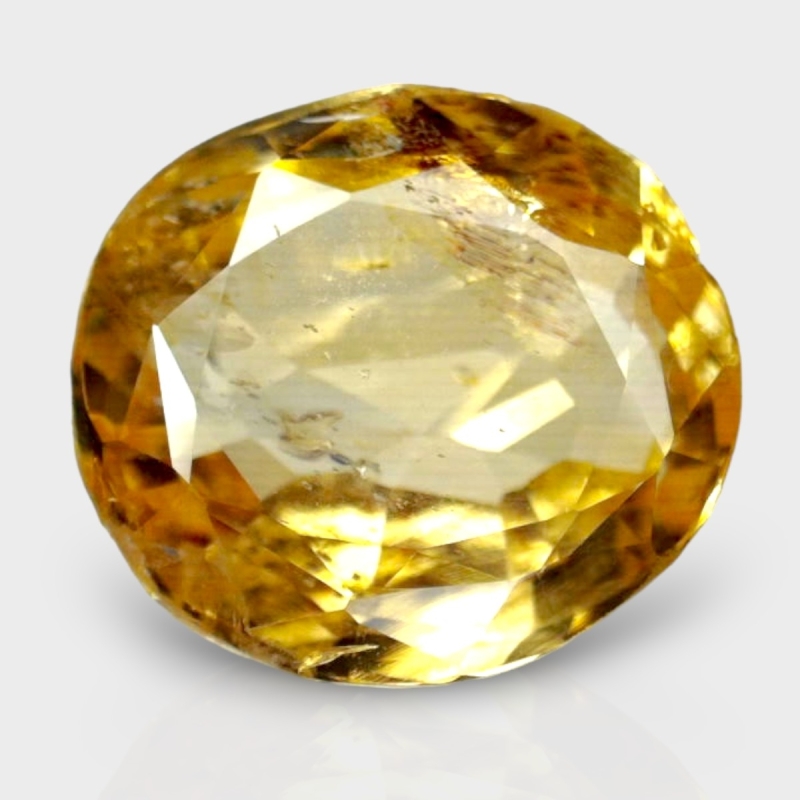 3.17 Cts. Yellow Sapphire 9.26x8.25mm Faceted Oval Shape AA+ Grade Loose Gemstone - Total 1 Pc.