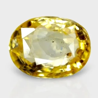 3.53 Cts. Yellow Sapphire 9.72x7.33mm Faceted Oval Shape A+ Grade Loose Gemstone - Total 1 Pc.