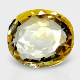 3.04 Cts. Yellow Sapphire 8.59x7.33mm Faceted Oval Shape A+ Grade Loose Gemstone - Total 1 Pc.