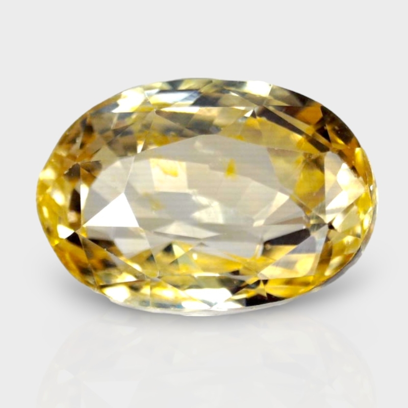 3.32 Cts. Yellow Sapphire 9.73x6.67mm Faceted Oval Shape A+ Grade Loose Gemstone - Total 1 Pc.