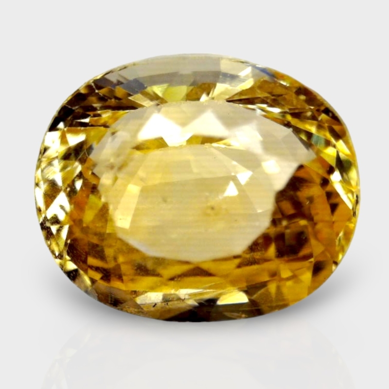 3.66 Cts. Yellow Sapphire 9.76x8mm Faceted Oval Shape A+ Grade Loose Gemstone - Total 1 Pc.