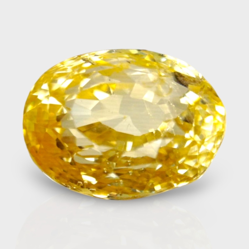 3.56 Cts. Yellow Sapphire 9.21x6.84mm Faceted Oval Shape A+ Grade Loose Gemstone - Total 1 Pc.