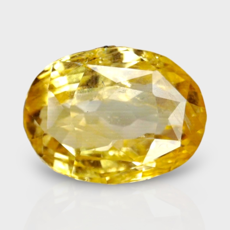 3.61 Cts. Yellow Sapphire 9.86x7.20mm Faceted Oval Shape A+ Grade Loose Gemstone - Total 1 Pc.