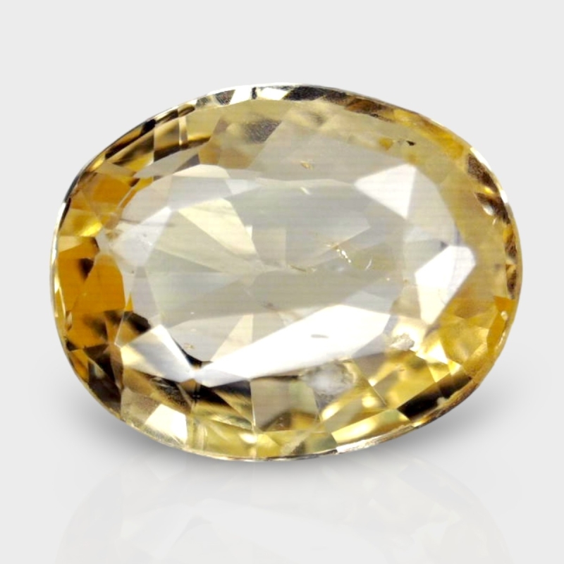 3.03 Cts. Yellow Sapphire 9.98x7.88mm Faceted Oval Shape A+ Grade Loose Gemstone - Total 1 Pc.
