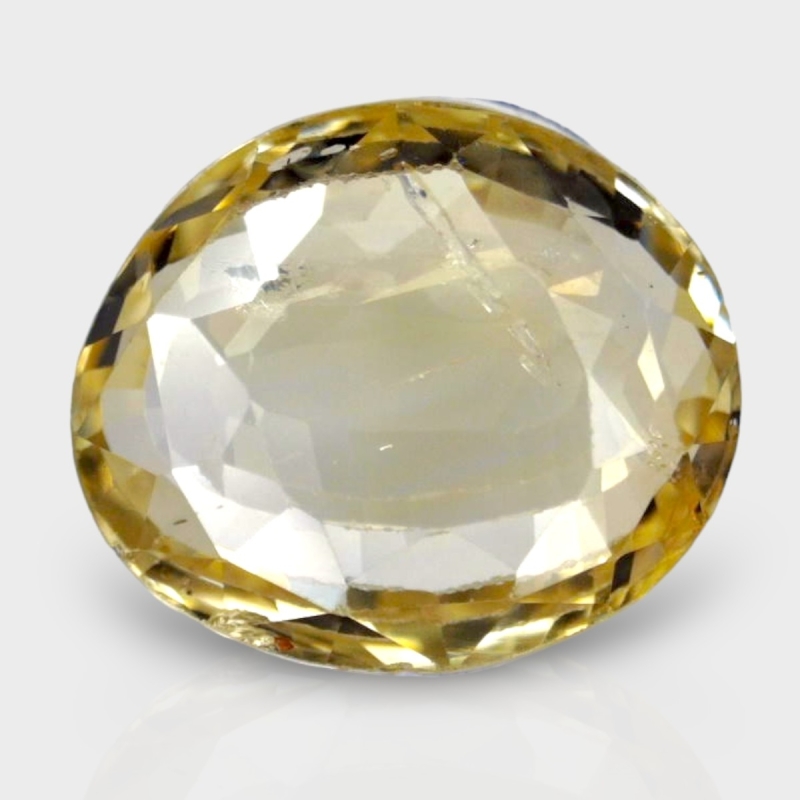 3.52 Cts. Yellow Sapphire 9.84x8.26mm Faceted Oval Shape A+ Grade Loose Gemstone - Total 1 Pc.