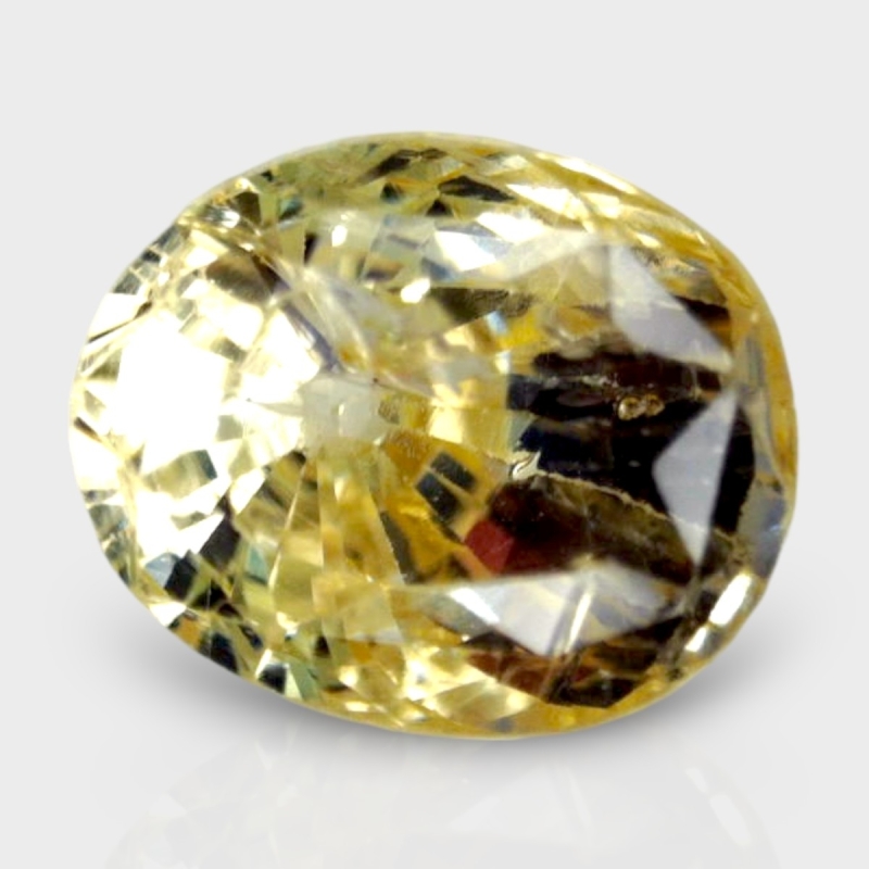 2.99 Cts. Yellow Sapphire 8.58x6.92mm Faceted Oval Shape A+ Grade Loose Gemstone - Total 1 Pc.
