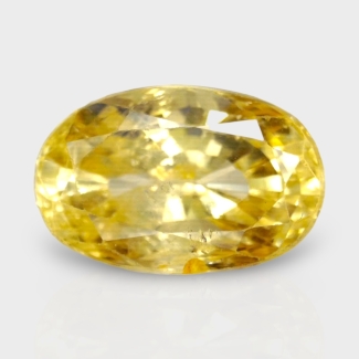 3.91 Cts. Yellow Sapphire 10.67x6.88mm Faceted Oval Shape A+ Grade Loose Gemstone - Total 1 Pc.