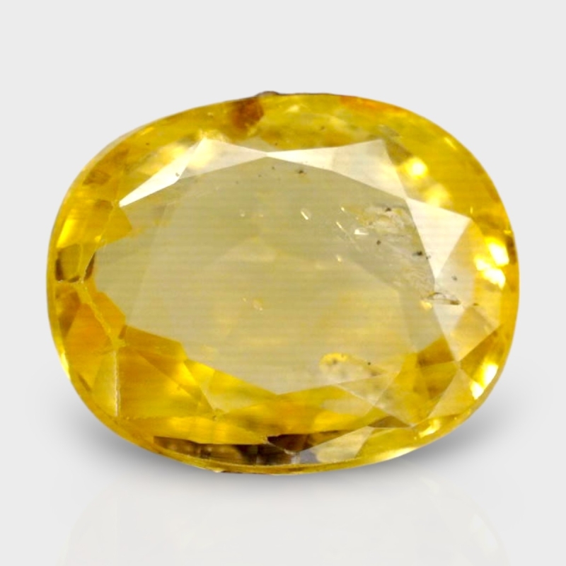 3.24 Cts. Yellow Sapphire 10.05x8.03mm Faceted Oval Shape A+ Grade Loose Gemstone - Total 1 Pc.