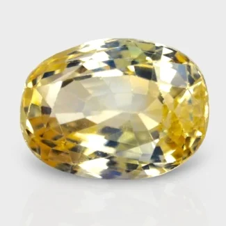 3.16 Cts. Yellow Sapphire 9.03x6.69mm Faceted Oval Shape A+ Grade Loose Gemstone - Total 1 Pc.
