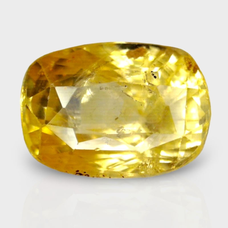 3.82 Cts. Yellow Sapphire 9.81x7.03mm Faceted Cushion Shape A+ Grade Loose Gemstone - Total 1 Pc.