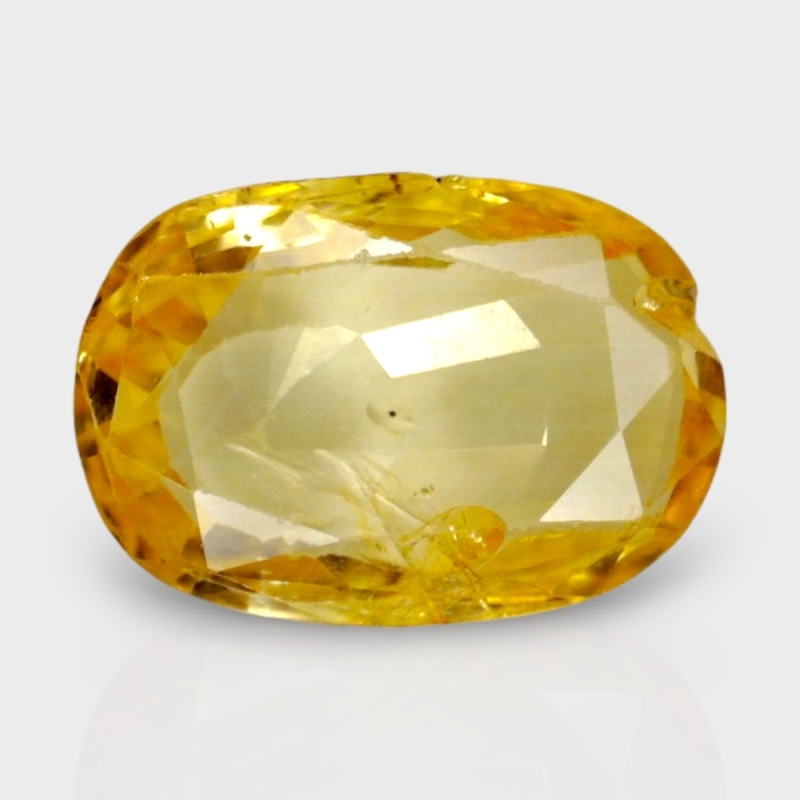 3.46 Cts. Yellow Sapphire 11.27x7.71mm Faceted Cushion Shape A+ Grade Loose Gemstone - Total 1 Pc.
