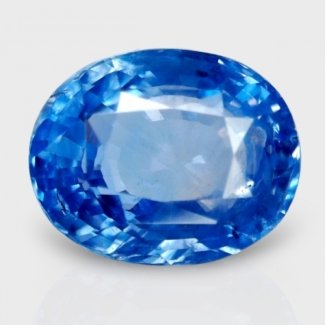 4.05 Cts. Blue Sapphire 9.84x7.80mm Faceted Oval Shape A+ Grade Loose Gemstone - Total 1 Pc.