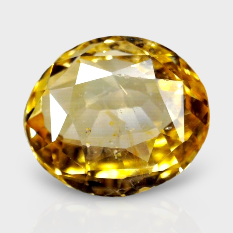3.08 Cts. Yellow Sapphire 9.46x8.05mm Faceted Oval Shape A+ Grade Loose Gemstone - Total 1 Pc.