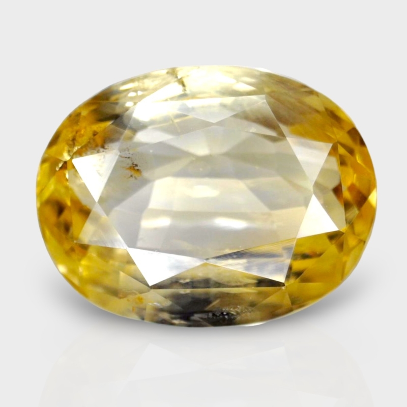 6.48 Cts. Yellow Sapphire 12.32x9.37mm Faceted Oval Shape A+ Grade Loose Gemstone - Total 1 Pc.