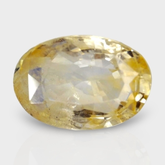 4.31 Cts. Yellow Sapphire 11.53x7.94mm Faceted Oval Shape A+ Grade Loose Gemstone - Total 1 Pc.