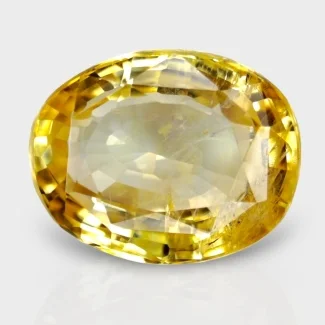 5.2 Cts. Yellow Sapphire 11.48x9.03mm Faceted Oval Shape A+ Grade Loose Gemstone - Total 1 Pc.