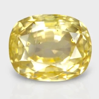 7.82 Cts. Yellow Sapphire 11.19x8.92mm Faceted Cushion Shape A+ Grade Loose Gemstone - Total 1 Pc.