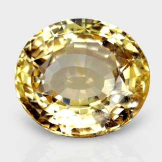 4.43 Cts. Yellow Sapphire 10.21x9.06mm Faceted Oval Shape A+ Grade Loose Gemstone - Total 1 Pc.