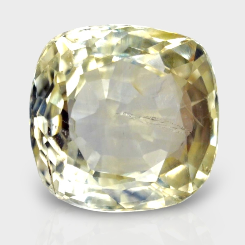 4.25 Cts. Yellow Sapphire 9.34x9.04mm Faceted Square Cushion  Shape A+ Grade Loose Gemstone - Total 1 Pc.