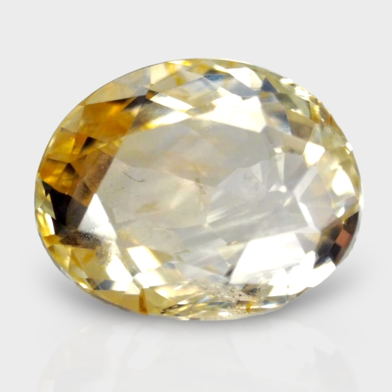 4.78 Cts. Yellow Sapphire 10.17x7.97mm Faceted Oval Shape A+ Grade Loose Gemstone - Total 1 Pc.