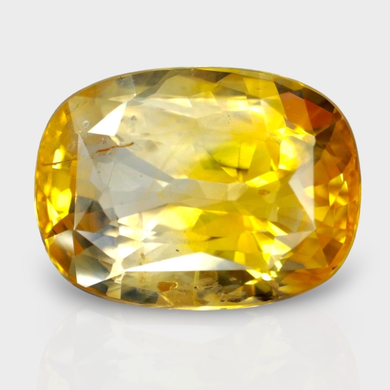 8.01 Cts. Yellow Sapphire 12.76x9.68mm Faceted Cushion Shape A+ Grade Loose Gemstone - Total 1 Pc.