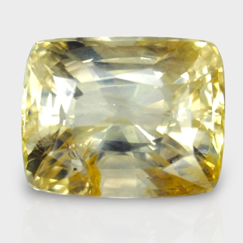 6.22 Cts. Yellow Sapphire  10.04x7.89mm Faceted Cushion Shape A+ Grade Loose Gemstone - Total 1 Pc.