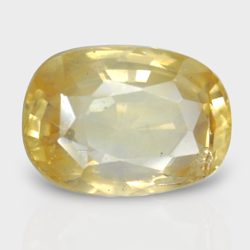 7.46 Cts. Yellow Sapphire 12.31x8.77mm Faceted Cushion Shape A+ Grade Loose Gemstone - Total 1 Pc.