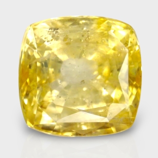 5.25 Cts. Yellow Sapphire 8.88x8.65mm Faceted Square Cushion  Shape A+ Grade Loose Gemstone - Total 1 Pc.