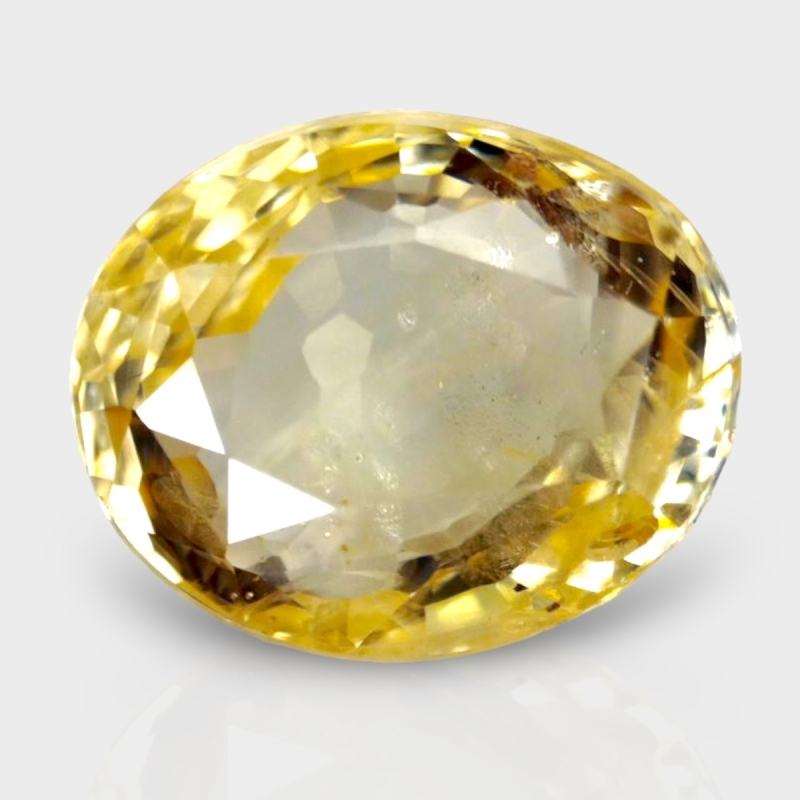 4.08 Cts. Yellow Sapphire 10.15x8.40mm Faceted Oval Shape A+ Grade Loose Gemstone - Total 1 Pc.