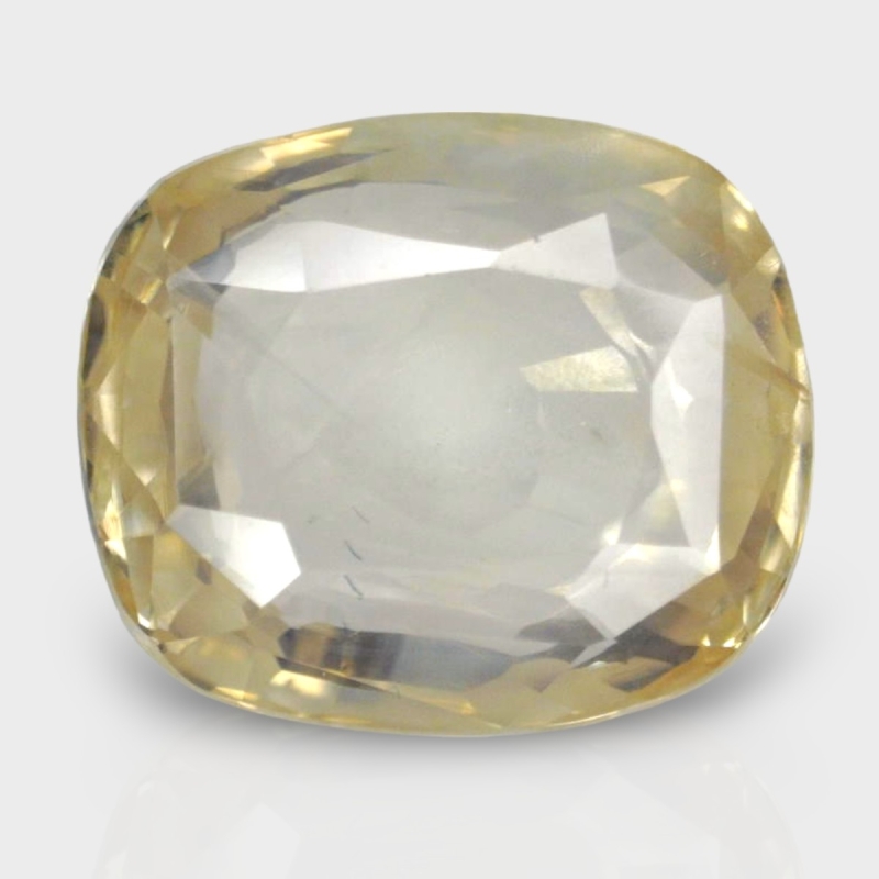 4.85 Cts. Yellow Sapphire 10.70x9.10mm Faceted Cushion Shape A+ Grade Loose Gemstone - Total 1 Pc.