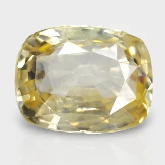 7.69 Cts. Yellow Sapphire 12.44x9.55mm Faceted Cushion Shape A+ Grade Loose Gemstone - Total 1 Pc.