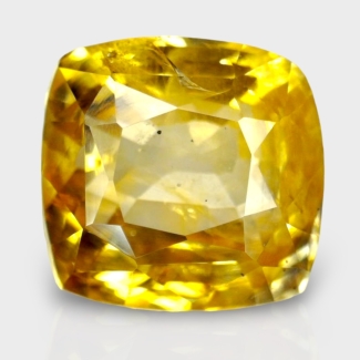 5.1 Cts. Yellow Sapphire 9.07x8.62mm Faceted Square Cushion  Shape A+ Grade Loose Gemstone - Total 1 Pc.