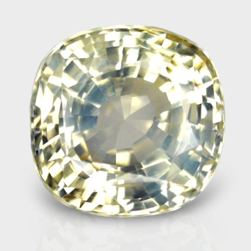 4.96 Cts. Yellow Sapphire 9.17x8.91mm Faceted Square Cushion  Shape A+ Grade Loose Gemstone - Total 1 Pc.