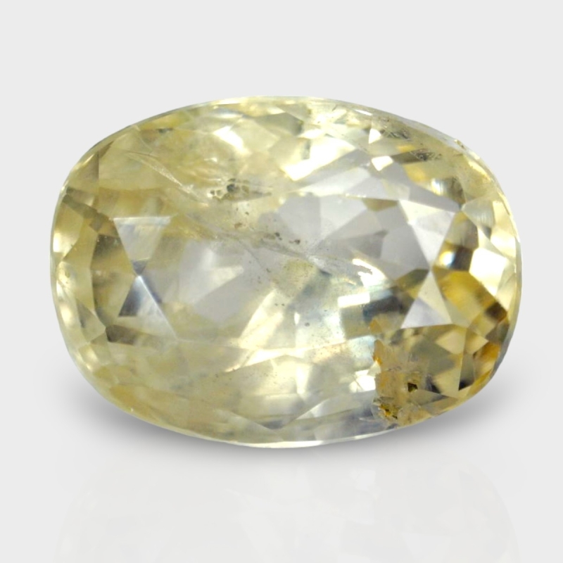 6.22 Cts. Yellow Sapphire 11.45x8.41mm Faceted Oval Shape A+ Grade Loose Gemstone - Total 1 Pc.