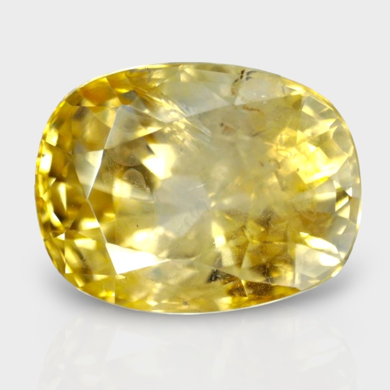 8.68 Cts. Yellow Sapphire 11.86x8.99mm Faceted Oval Shape A+ Grade Loose Gemstone - Total 1 Pc.
