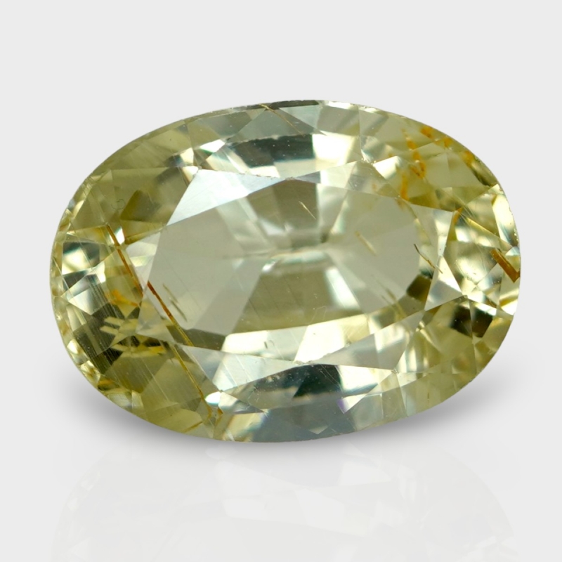 5.09 Cts. Yellow Sapphire 11.87x8.56mm Faceted Oval Shape AA Grade Loose Gemstone - Total 1 Pc.