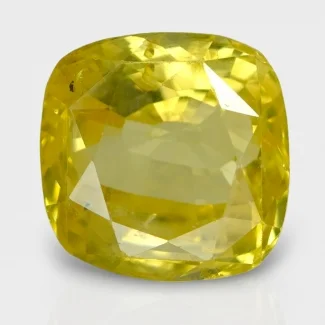 5.81 Cts. Yellow Sapphire 10.17mm Faceted Square Cushion  Shape AA Grade Loose Gemstone - Total 1 Pc.