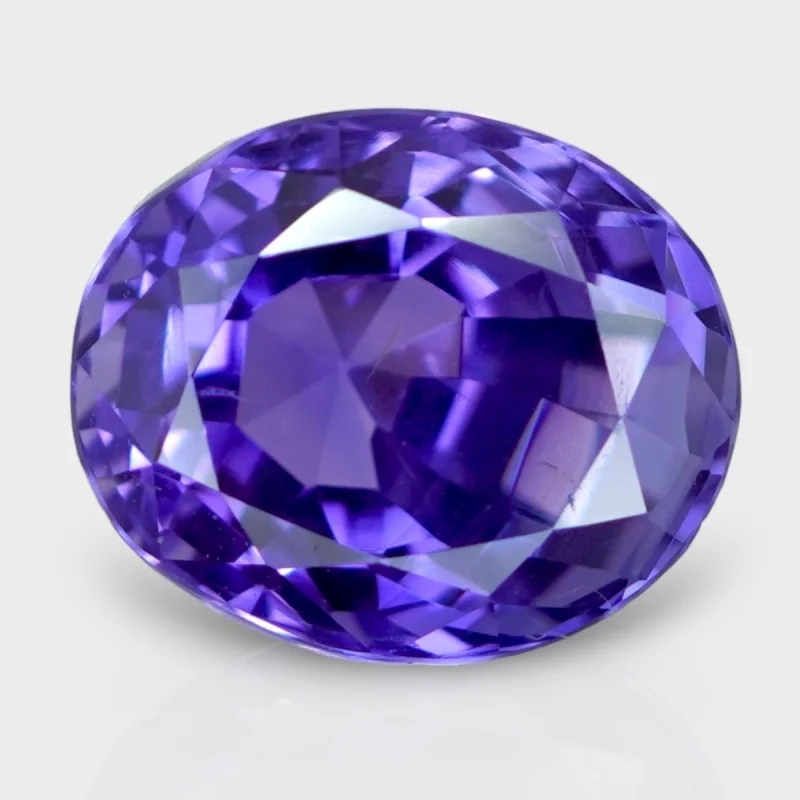 4.76 Cts. Purple Blue Sapphire 10.24x8.53mm Faceted Oval Shape AAA Grade Loose Gemstone - Total 1 Pc.