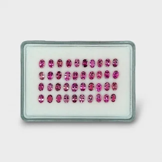 19.14 Cts. Pink Tourmaline 6x4mm Faceted Oval Shape A+ Grade Gemstones Parcel - Total 40 Pcs.